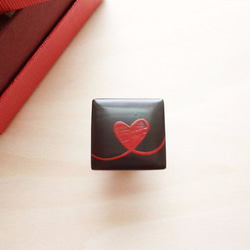 漆ちょこブローチ(ハート)ⅰ 1枚目の画像