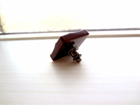 漆ちょこブローチ(ハート)ⅰ 3枚目の画像