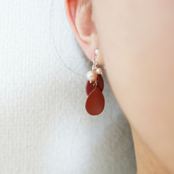 【受注制作】はなゆら 漆イヤリング 2枚目の画像