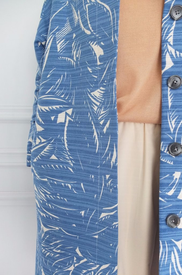 Palm Coat 土耳其藍印花排釦大衣 第6張的照片