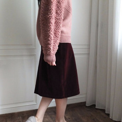 Frange sweater玫瑰玫紅純手工編織羊毛衣 第2張的照片