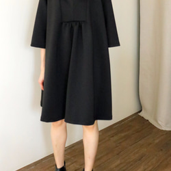 SOIRÉE DRESS  前衛立體感編織棉黑色洋裝 第6張的照片