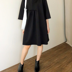 SOIRÉE DRESS  前衛立體感編織棉黑色洋裝 第7張的照片