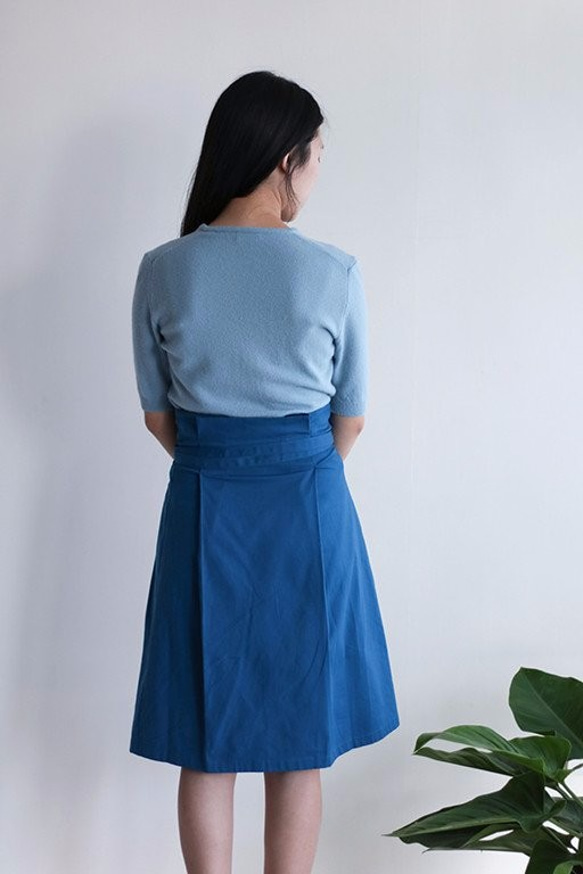 Dylan Skirt 韓服式寶藍綁帶裙(可訂做其他顏色) 第4張的照片