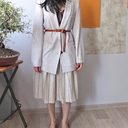 ALOI BLAZER 淺米天絲麻薄涼型西裝外套 第3張的照片
