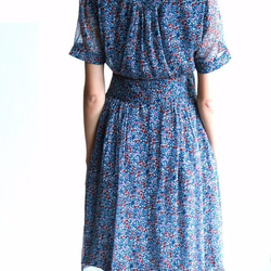 MOREAU DRESS -LIMITED  V領半透絲質印花洋裝 第5張的照片