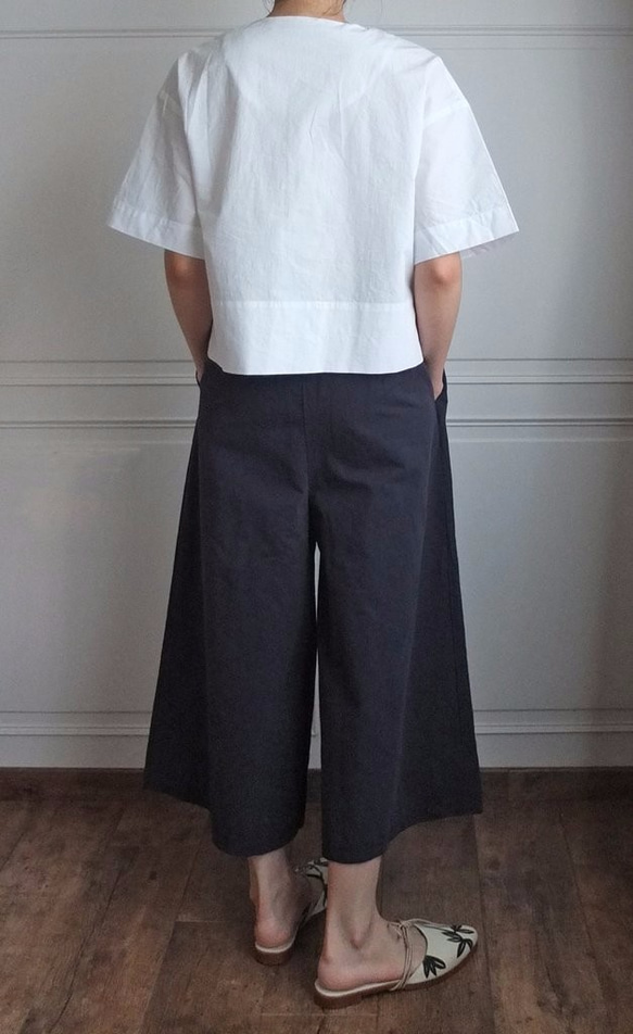 IMCHO CULOTTES (NAVY) 海軍藍鬆緊寬褲 第3張的照片