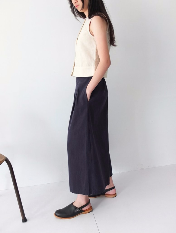 IMCHO CULOTTES (NAVY) 海軍藍鬆緊寬褲 第6張的照片