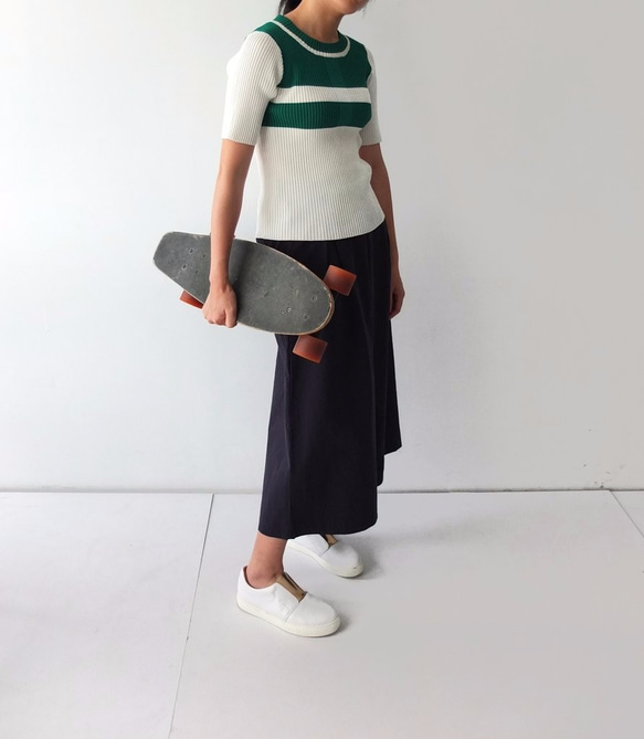 IMCHO CULOTTES (NAVY) 海軍藍鬆緊寬褲 第7張的照片