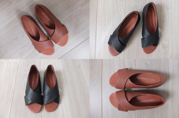 DUEX SANDLE 真皮寬版交岔皮帶設計涼鞋(有其他顏色選擇) 第8張的照片
