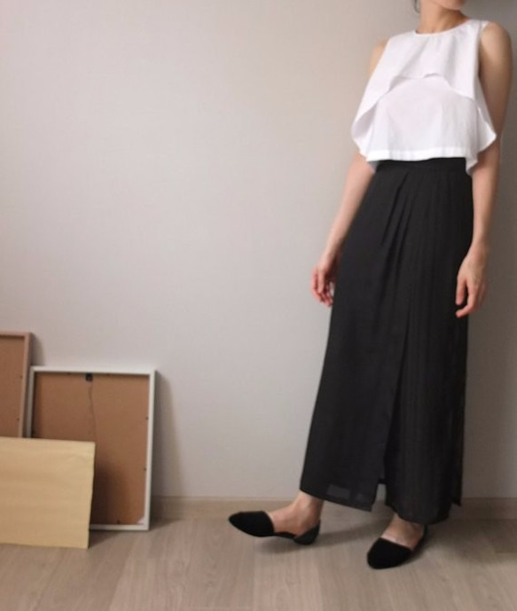 Sibuya Trousers  層次遊戲半透視圍裙褲 第1張的照片