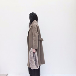 MACCHIATO OVERCOAT {HANDMADE} 雙層美麗諾羊毛褐灰色綁帶大衣（100%手工） 第3張的照片