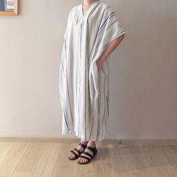 TANZANIA DRESS  夏日亞麻地中海條紋洋裝(Etsy電子報推薦商品) 第2張的照片