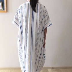 TANZANIA DRESS  夏日亞麻地中海條紋洋裝(Etsy電子報推薦商品) 第3張的照片