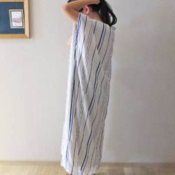 TANZANIA DRESS  夏日亞麻地中海條紋洋裝(Etsy電子報推薦商品) 第4張的照片