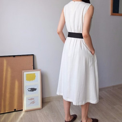 ÉTUDE DRESS {IVORY}  米白亞麻折紋無袖小禮服 第2張的照片