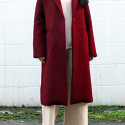 EMILLION COAT    酒紅單釦喀什米爾羊毛大衣 第4張的照片