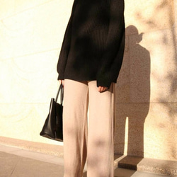 TAVERN CULOTTES 淺駝色喀什米爾羊毛針織寬褲(可訂做其他顏色) 第10張的照片