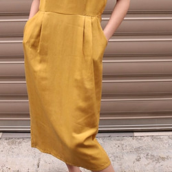 夏日芥黃圓領洋裝 JAURES DRESS 第4張的照片