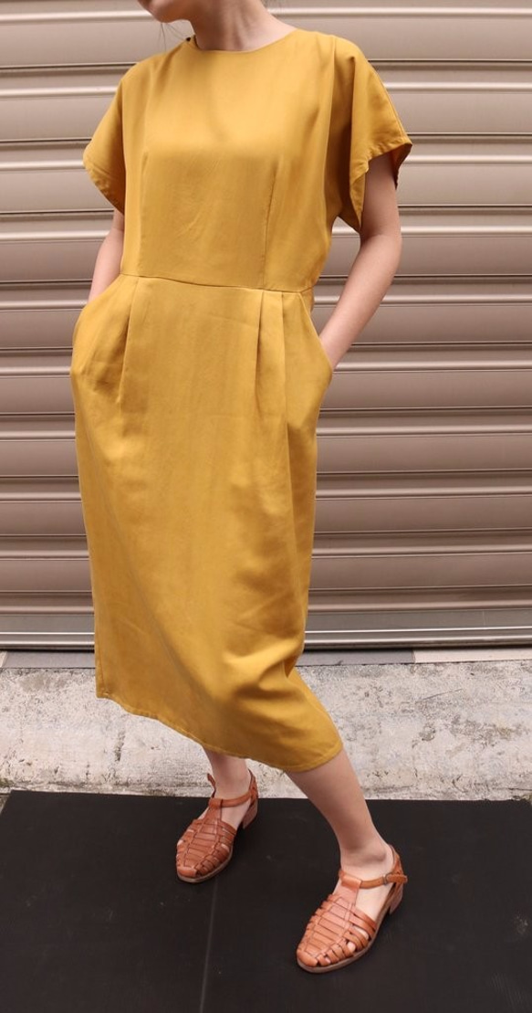 夏日芥黃圓領洋裝 JAURES DRESS 第4張的照片