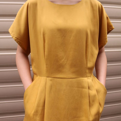夏日芥黃圓領洋裝 JAURES DRESS 第6張的照片