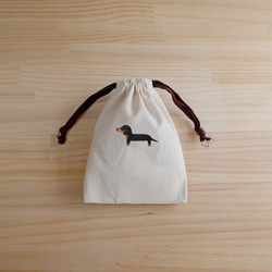【Q-cute】小束口袋系列-柴犬、哈士奇、柯基、臘腸-加字/客製化 第3張的照片