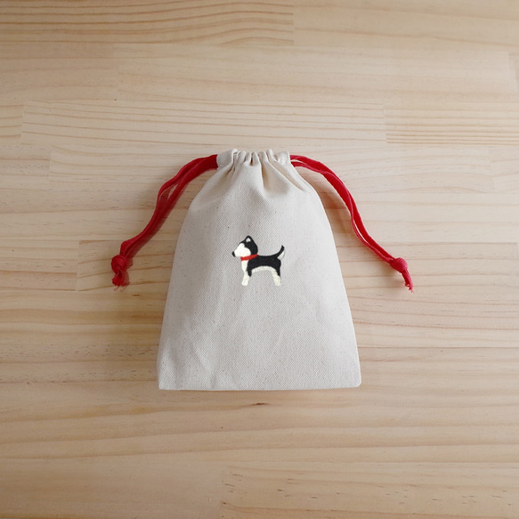 【Q-cute】小束口袋系列-柴犬、哈士奇、柯基、臘腸-加字/客製化 第7張的照片