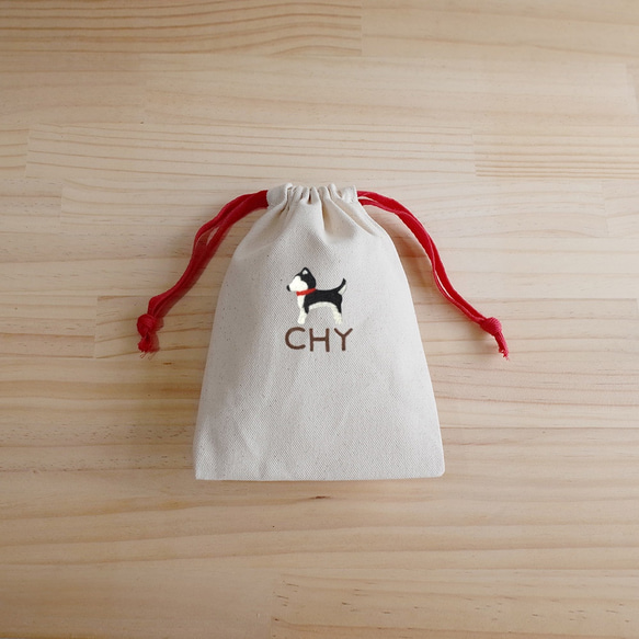 【Q-cute】小束口袋系列-柴犬、哈士奇、柯基、臘腸-加字/客製化 第8張的照片