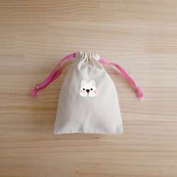 【Q-cute】小束口袋系列-狗頭、貓頭、兔頭-加字/客製化 第3張的照片