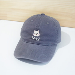 【Q-cute】帽子系列-狗狗頭加字/客製化/復古風棒球帽 第1張的照片