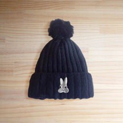 【Q-cute】毛帽系列-兔兔頭/客製化/球球帽 第5張的照片