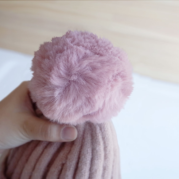 【Q-cute】毛帽系列-富士山球球帽 第4張的照片
