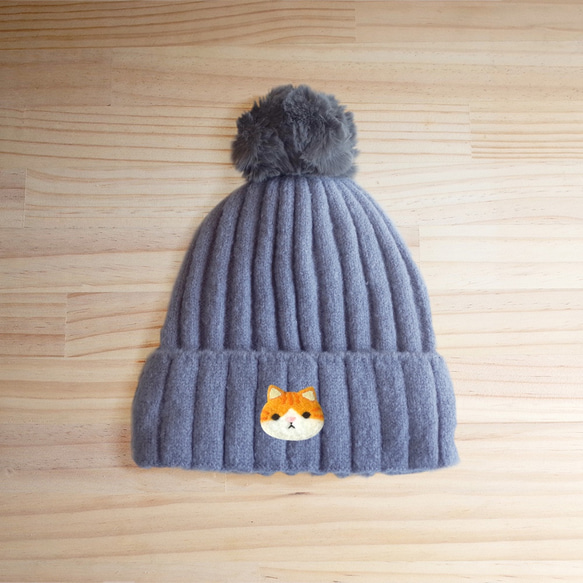 【Q-cute】毛帽系列-貓貓頭/客製化/球球帽 第6張的照片