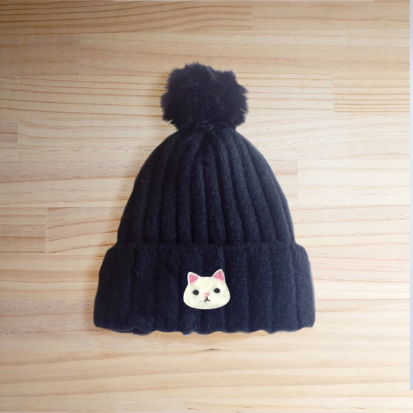 【Q-cute】毛帽系列-貓貓頭/客製化/球球帽 第8張的照片