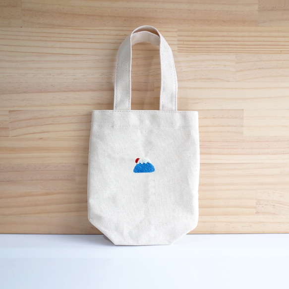 【Q-cute】羊毛氈飲料袋系列-太陽富士山-可加字 第1張的照片