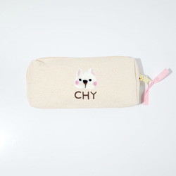 【Q-cute】筆袋系列-狗頭、貓頭、兔頭-加字/客製化 第4張的照片