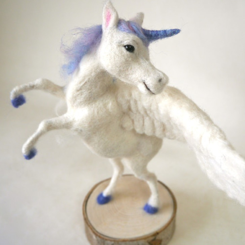 オーダー羊毛作品〉ユニコーンペガサス 羊毛フェルト morin工房 HIROKO