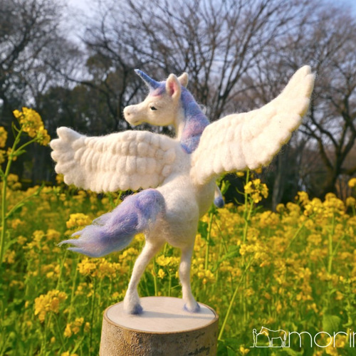 オーダー羊毛作品〉ユニコーンペガサス 羊毛フェルト morin工房 HIROKO