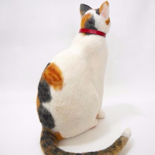 羊毛フェルト 等身大作品 三毛猫 羊毛フェルト morin工房 HIROKO 通販 