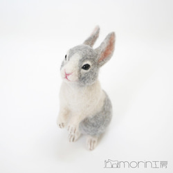 羊毛フェルト ウサギ（グレー）A 羊毛フェルト morin工房 HIROKO 通販