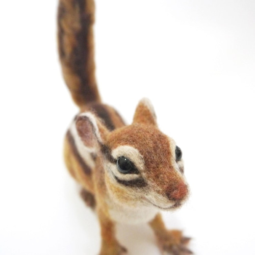羊毛フェルト シマリス(四つ足ポーズ) 羊毛フェルト morin工房