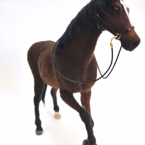 羊毛フェルト 馬 サラブレッド（牝馬） 羊毛フェルト morin工房 HIROKO