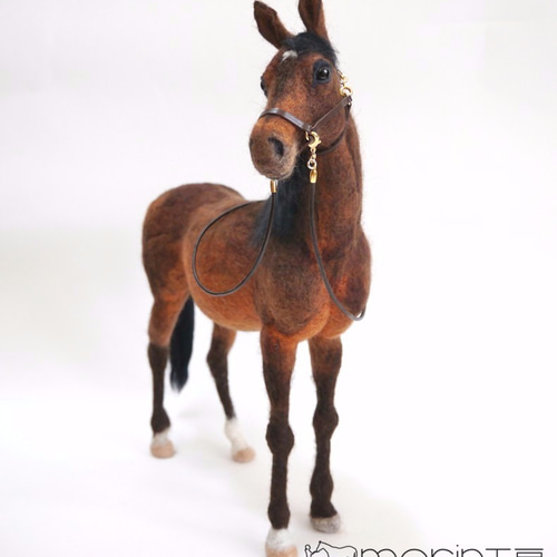 羊毛フェルト 馬 サラブレッド(牡馬）(販売済み) 羊毛フェルト morin