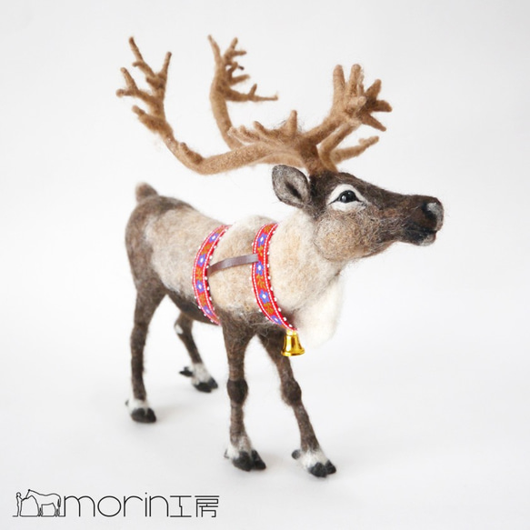 羊毛フェルト トナカイ（モカブラウン） 羊毛フェルト morin工房