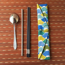 adoubao-筷套 餐具包-藍綠黃&富士山 第1張的照片