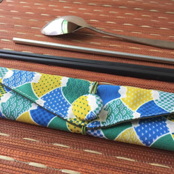 adoubao-筷套 餐具包-藍綠黃&富士山 第3張的照片