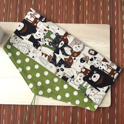 adoubao- 筷套 餐具包 -灰咖綠&動物大集合 第2張的照片