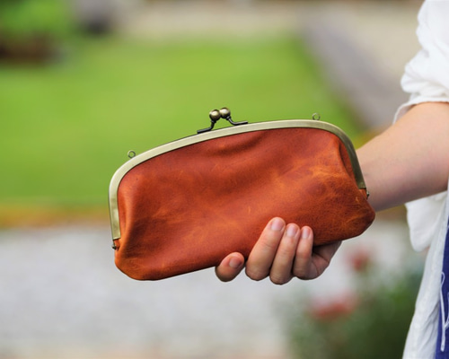 親子がま口お財布　ハンドメイド　革 楽天市場】財布 レディース 親子がま口 日本製 本革 がま口財布