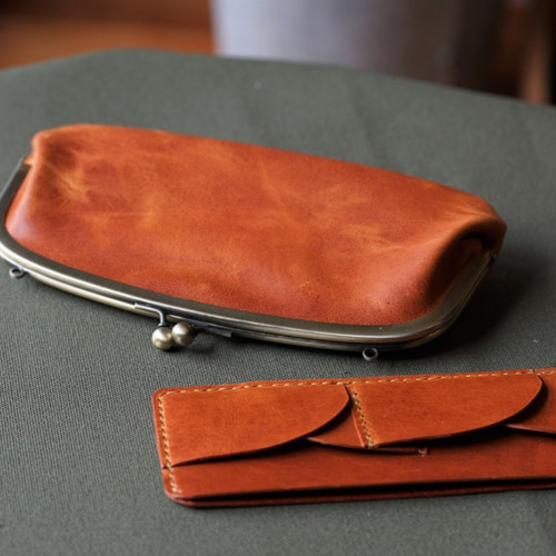 ちゅんこ　ハンドメイド本革親子がま口長財布 本革】親子がまぐち の長財布（キャメル） がま口 BLESS 通販