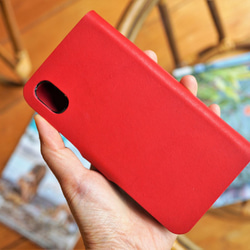 皮革筆記本型iPhone情況下（6/7/8兼容）/袋與一個（紅色×米色） 第2張的照片